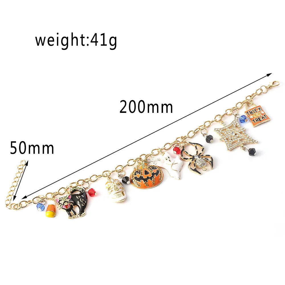 Halloween alloy bracelet with electroplating, chain length 200 mm, Style A and Style B options