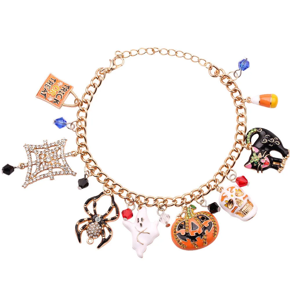 Halloween alloy bracelet with electroplating, chain length 200 mm, Style A and Style B options