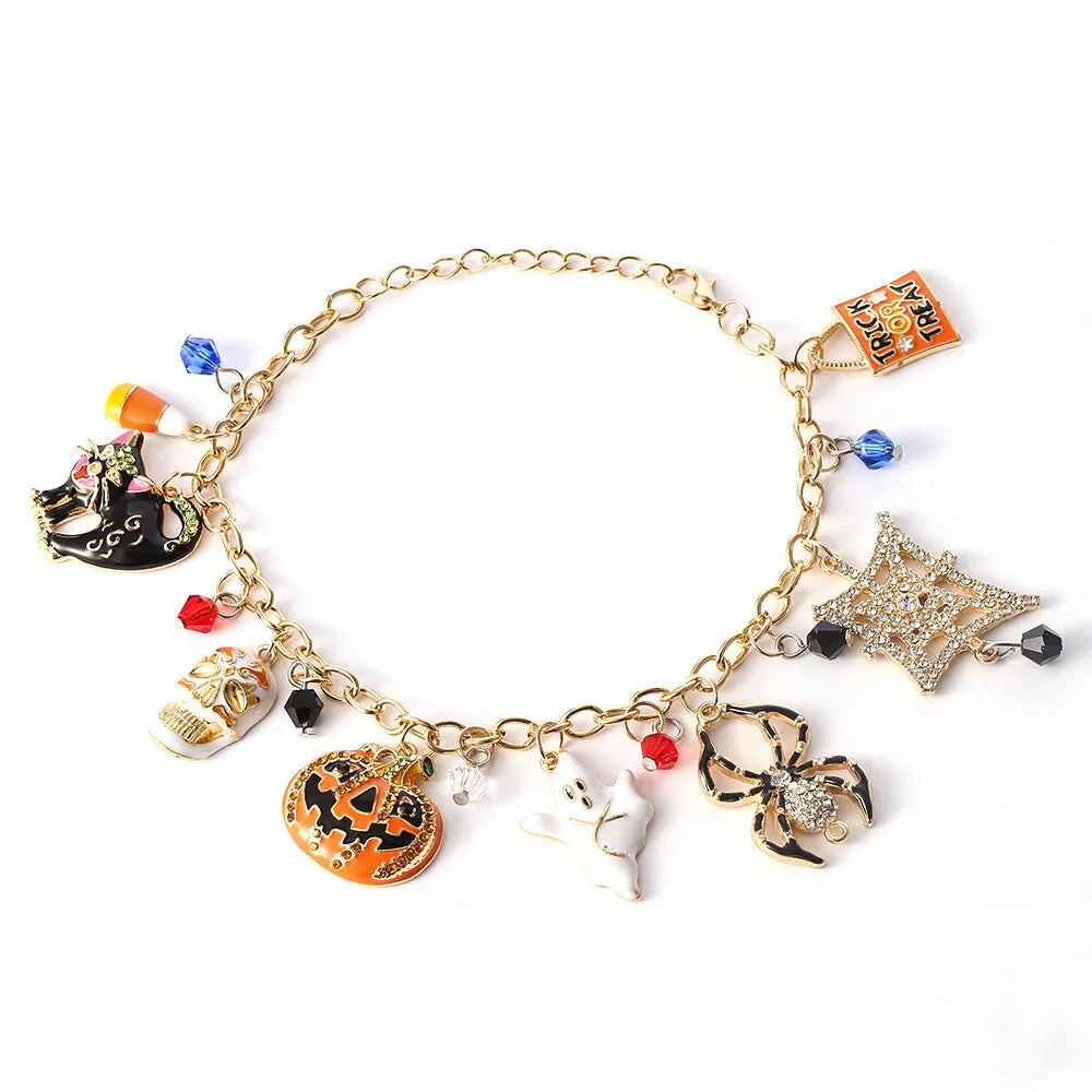 Halloween alloy bracelet with electroplating, chain length 200 mm, Style A and Style B options
