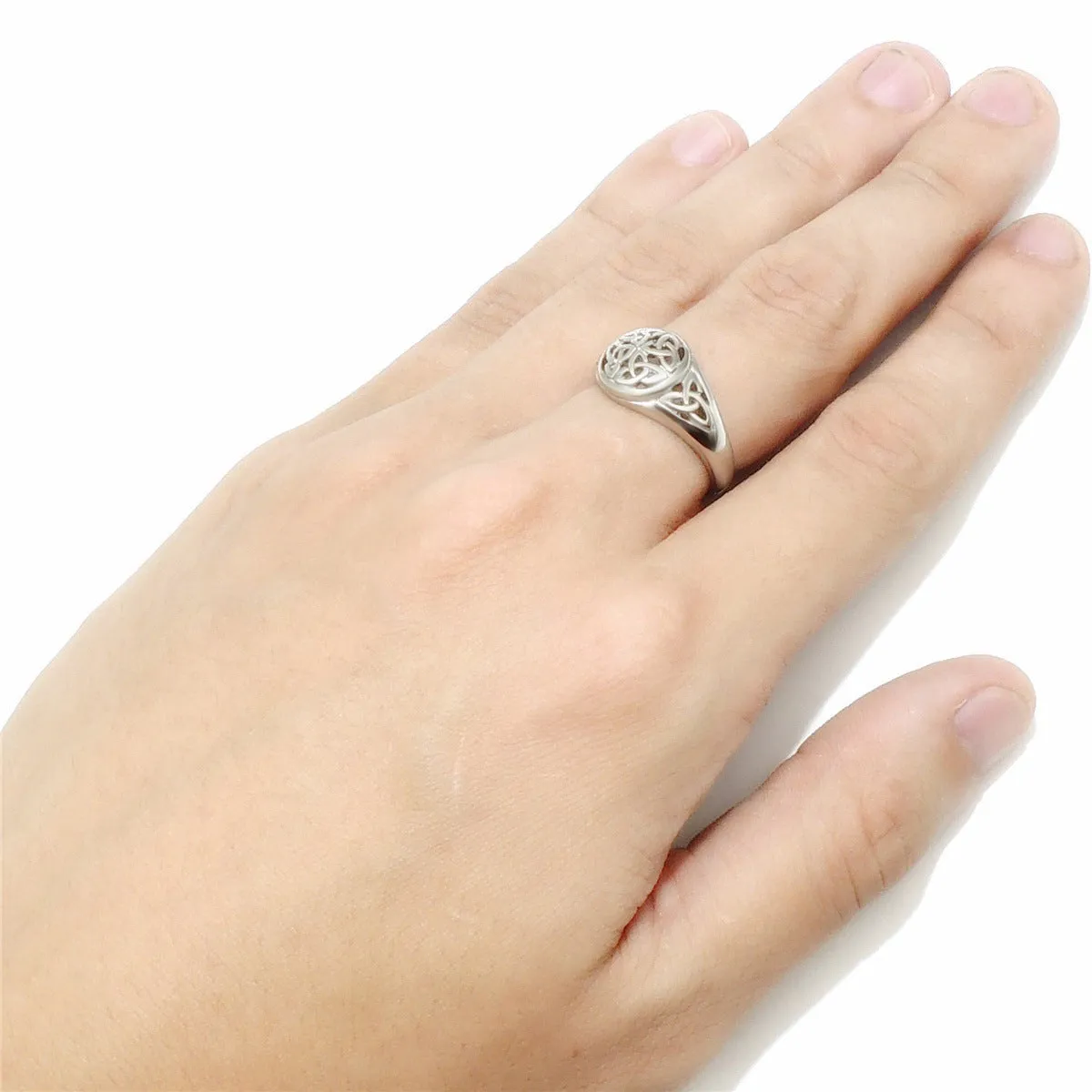 Silver alloy geometric unisex ring electroplated finish sizes 5 to 14 non-inlaid