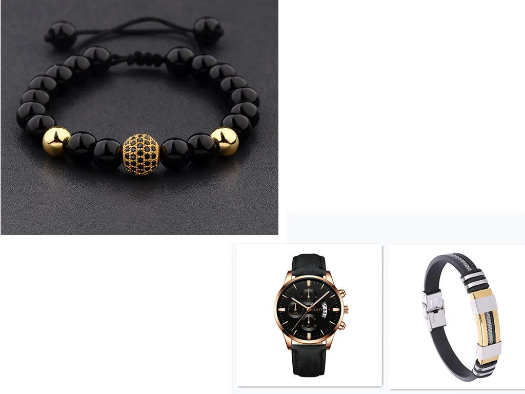 Mens classic business quartz watch with 39mm alloy case, black strap, rose gold case and hands, black face with pointer and number display