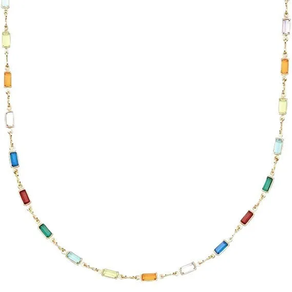 Ladies geometric crystal necklace with adjustable alloy chain 41-50cm cold wind style