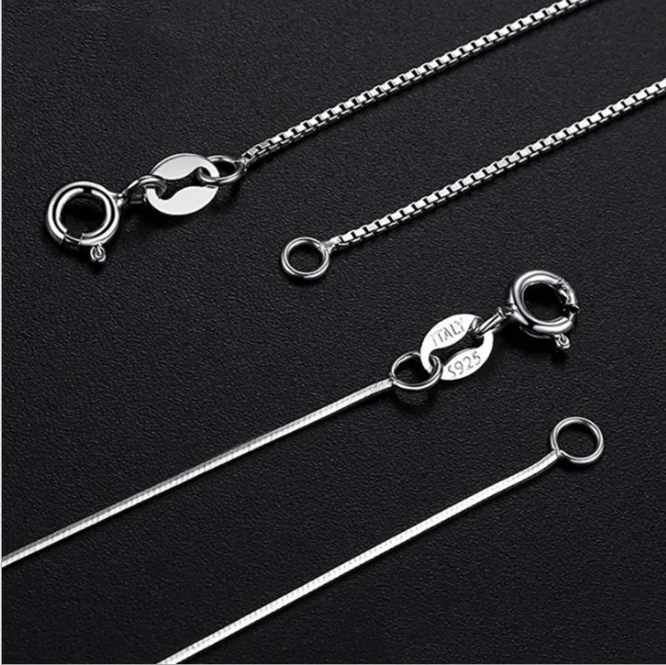 S925 sterling silver necklace with plated finish, available in multiple style options