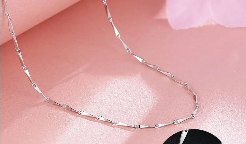 S925 sterling silver necklace with plated finish, available in multiple style options