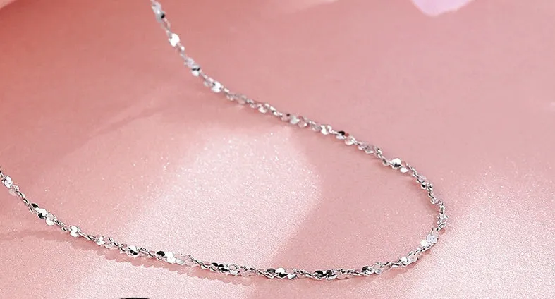 S925 sterling silver necklace with plated finish, available in multiple style options