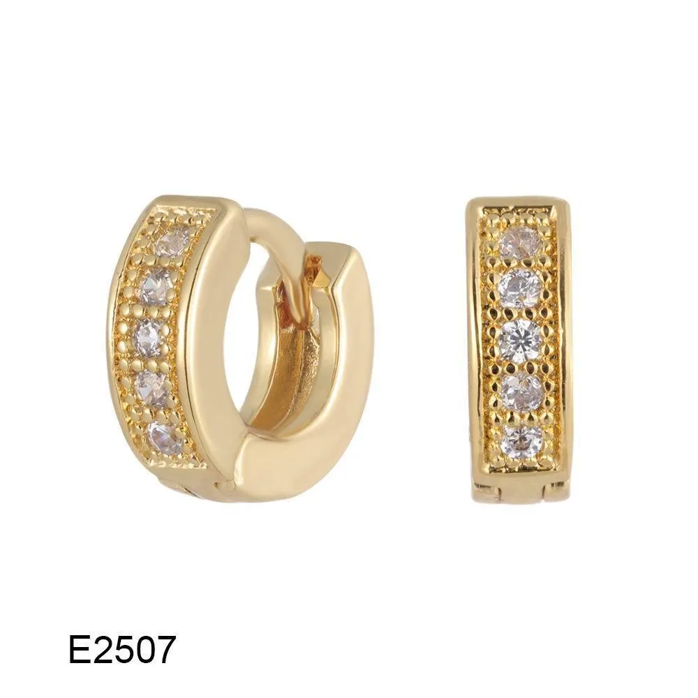 Gold plated heart shape clip earrings with cubic zirconia stones, shown in champagne gold tone colour