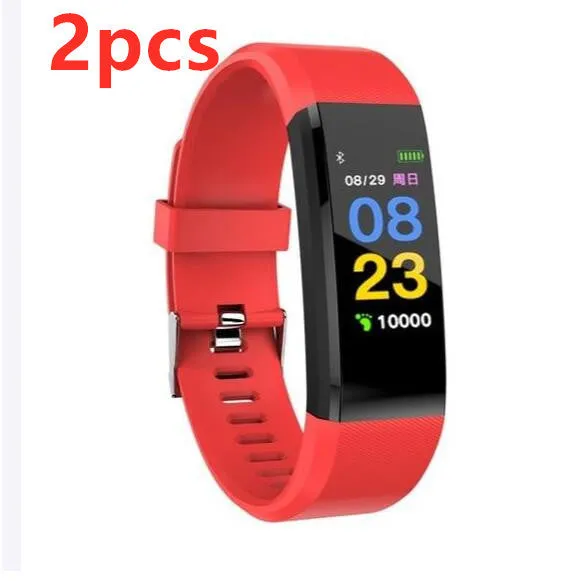 ID115Plus smart bracelet with OLED touch screen and heart rate monitor in black colour