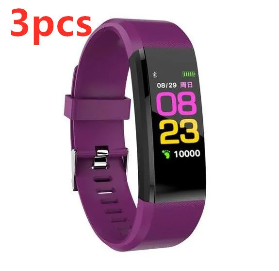 ID115Plus smart bracelet with OLED touch screen and heart rate monitor in black colour