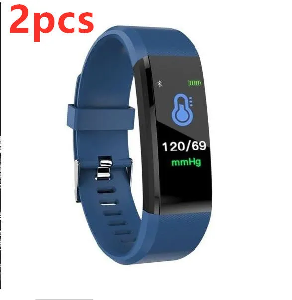 ID115Plus smart bracelet with OLED touch screen and heart rate monitor in black colour