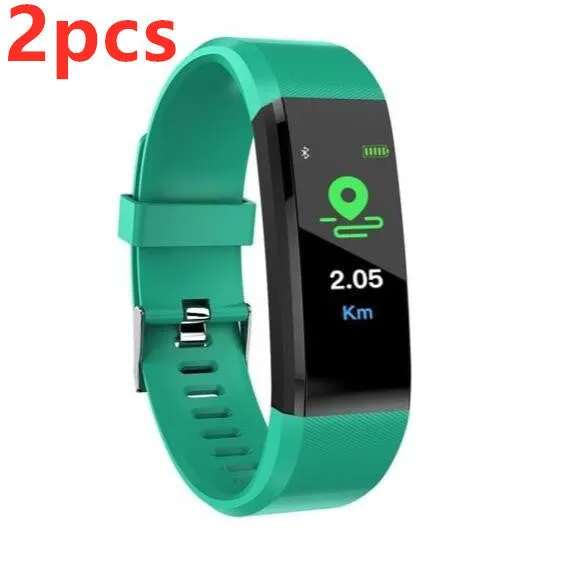 ID115Plus smart bracelet with OLED touch screen and heart rate monitor in black colour