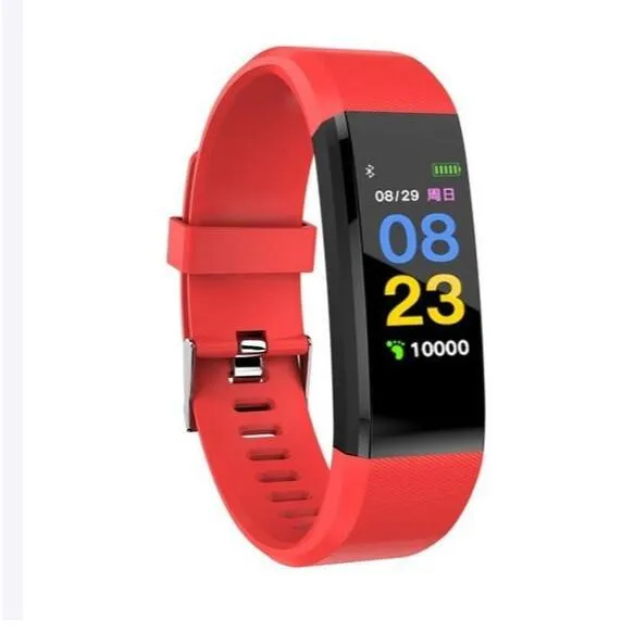 ID115Plus smart bracelet with OLED touch screen and heart rate monitor in black colour
