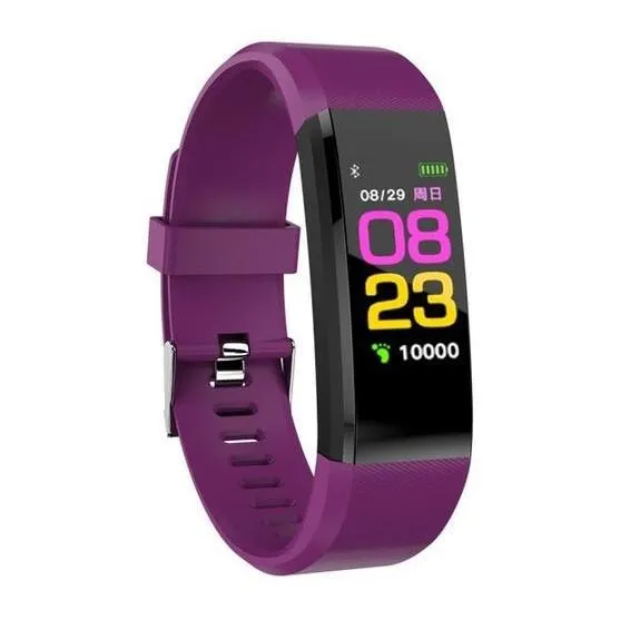 ID115Plus smart bracelet with OLED touch screen and heart rate monitor in black colour