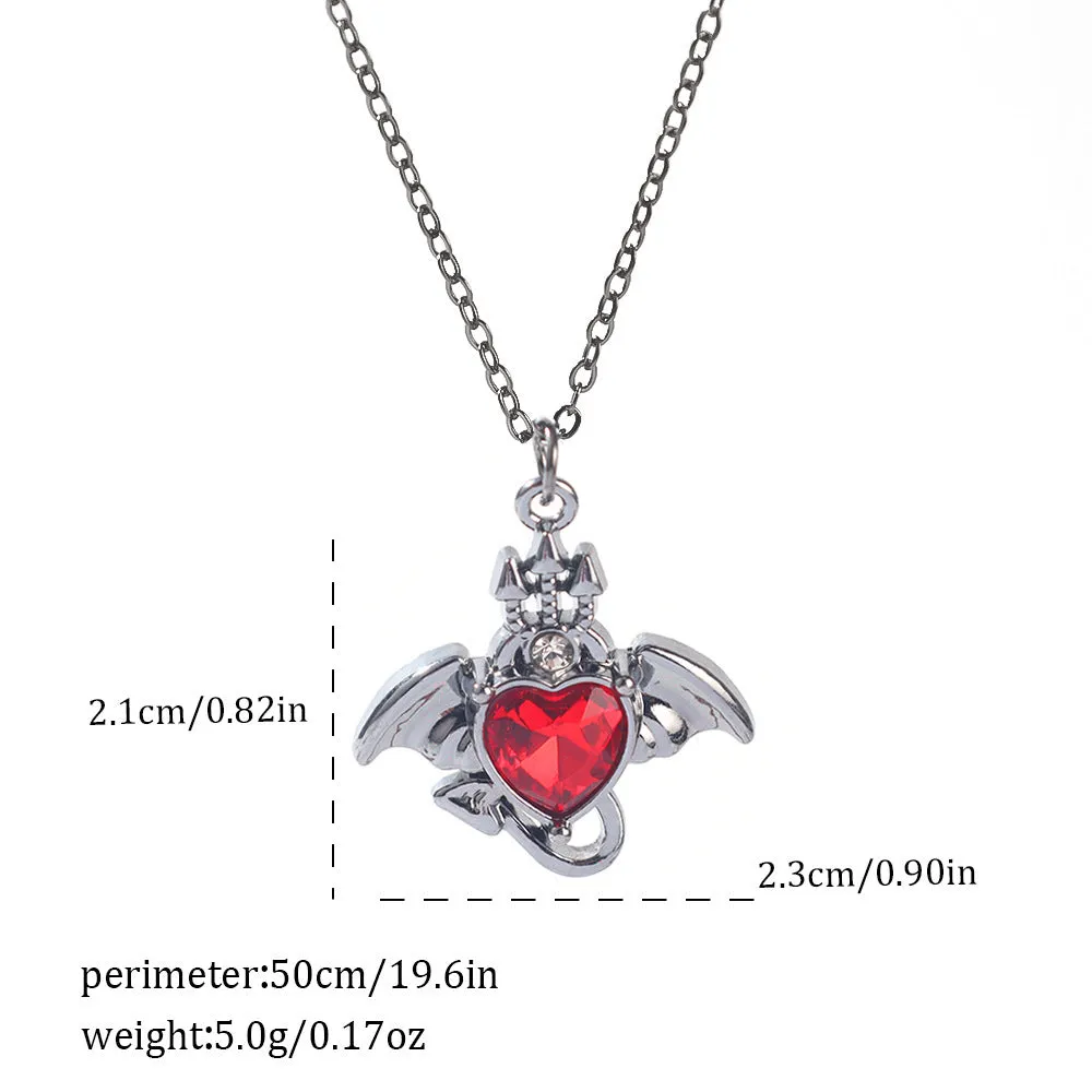 Gothic zinc alloy necklace with electroplated bat and spider pendant designs for Halloween.