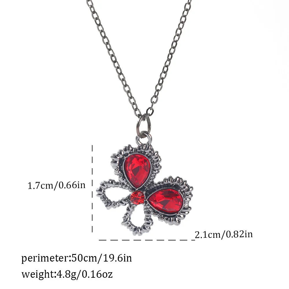 Gothic zinc alloy necklace with electroplated bat and spider pendant designs for Halloween.