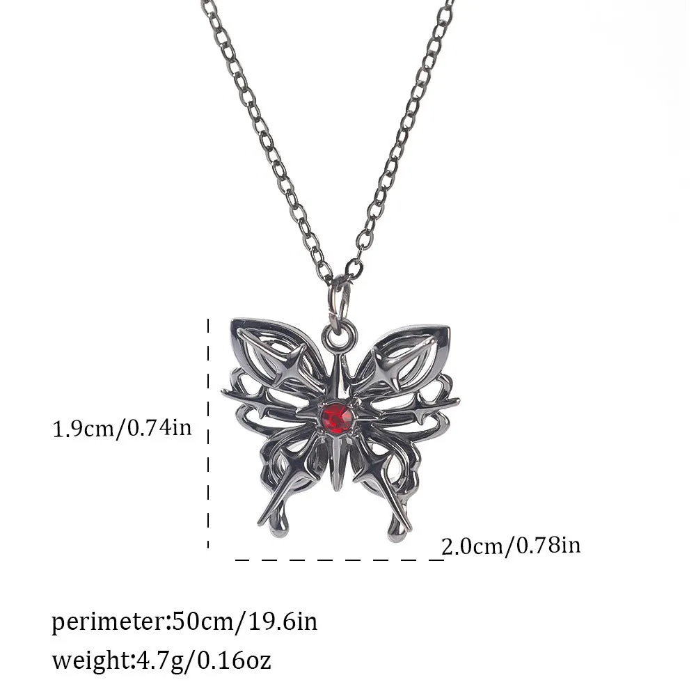 Gothic zinc alloy necklace with electroplated bat and spider pendant designs for Halloween.