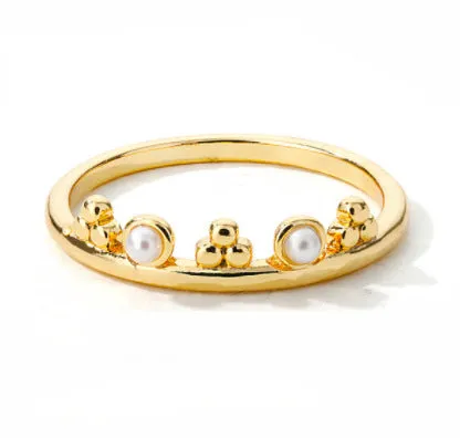 Stainless steel ring with gold electroplated lotus and moon-sun plant design, 9mm face width