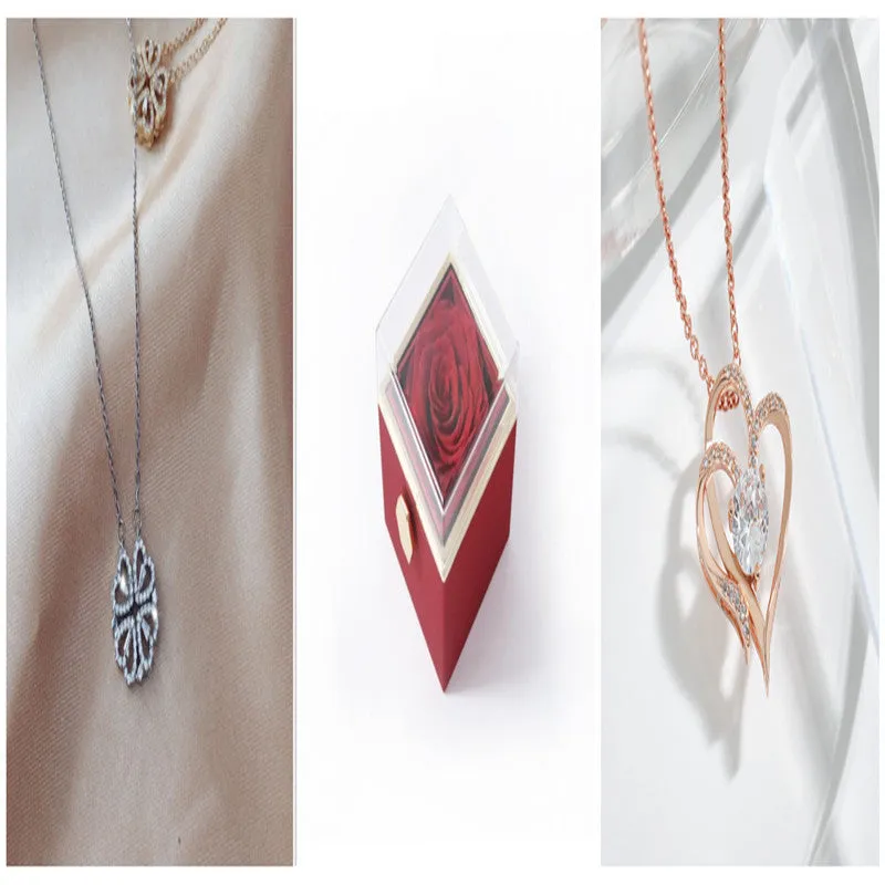 Detachable four-leaf clover necklace in titanium steel with zircon accents, short clavicle chain, multiple wearing options