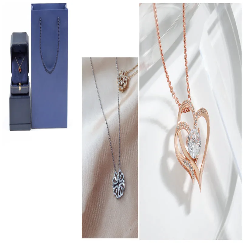 Detachable four-leaf clover necklace in titanium steel with zircon accents, short clavicle chain, multiple wearing options