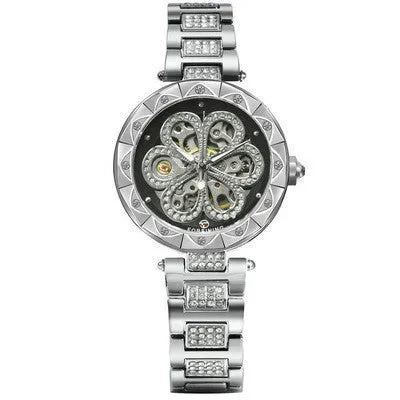 Forsining mechanical automatic ladies watch rose gold with white dial 37mm titanium alloy strap