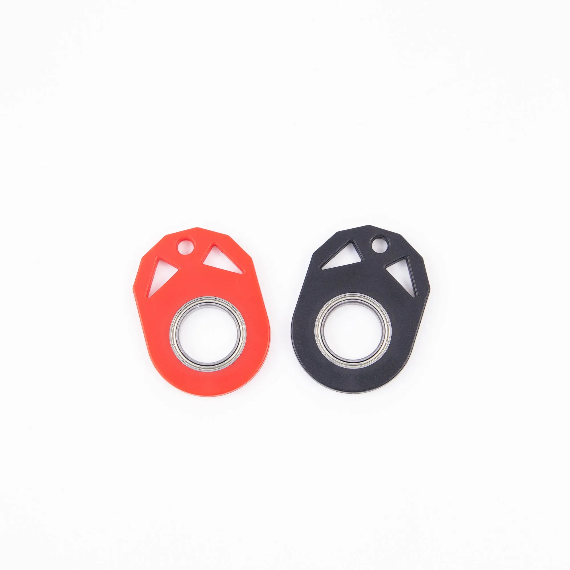 Luminous fidget spinner keychain with bottle opener, 5cm plastic and zinc alloy construction, white and blue options