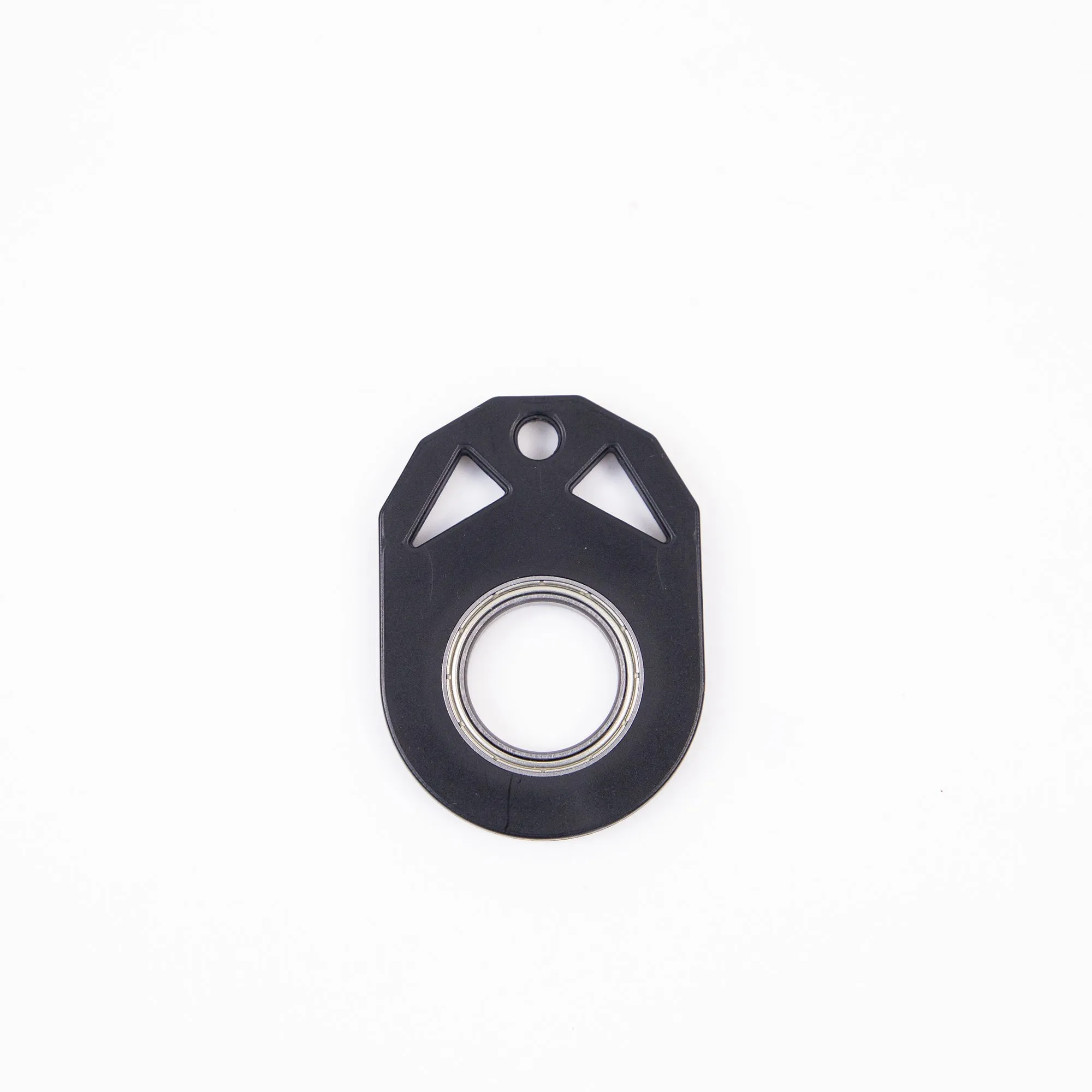Luminous fidget spinner keychain with bottle opener, 5cm plastic and zinc alloy construction, white and blue options