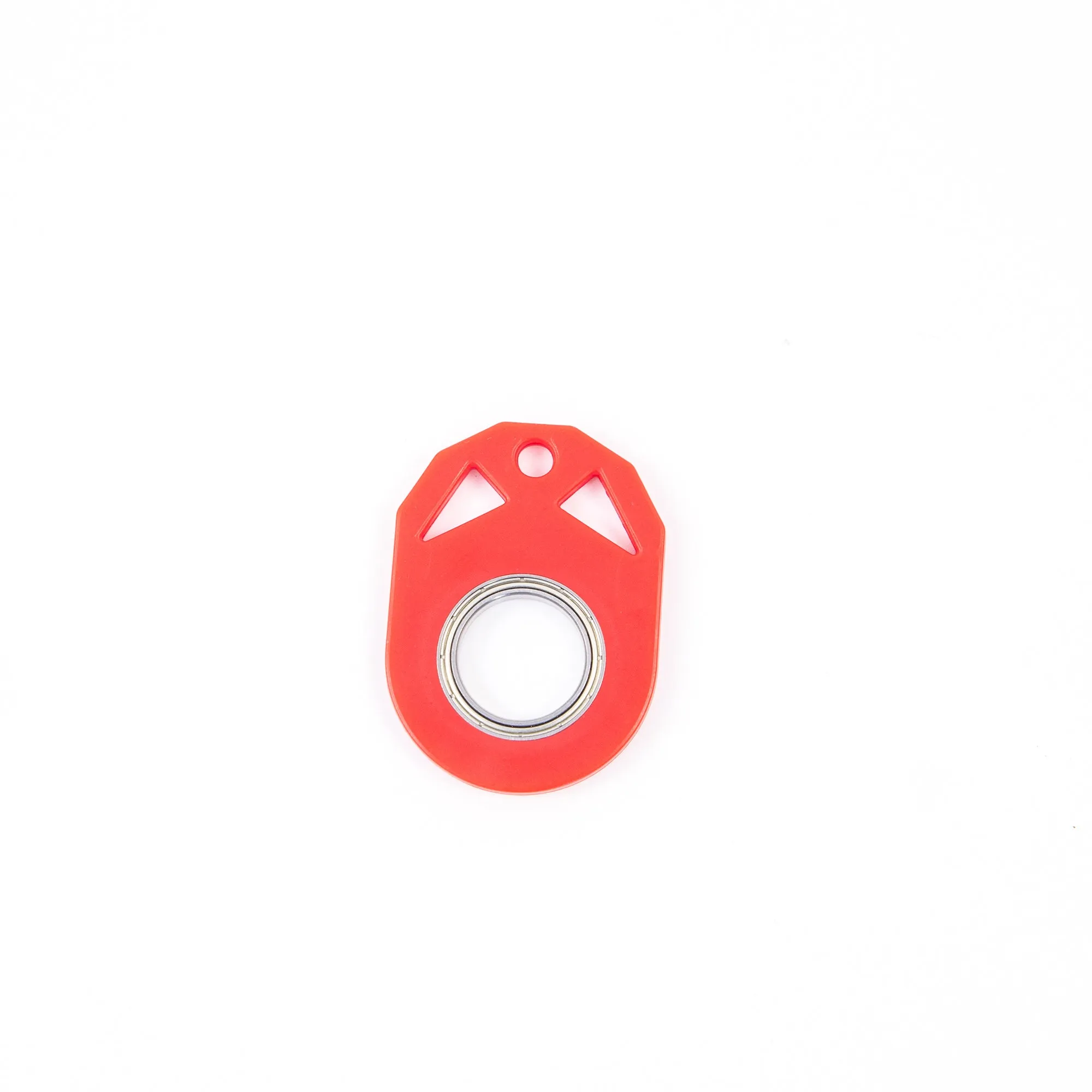 Luminous fidget spinner keychain with bottle opener, 5cm plastic and zinc alloy construction, white and blue options
