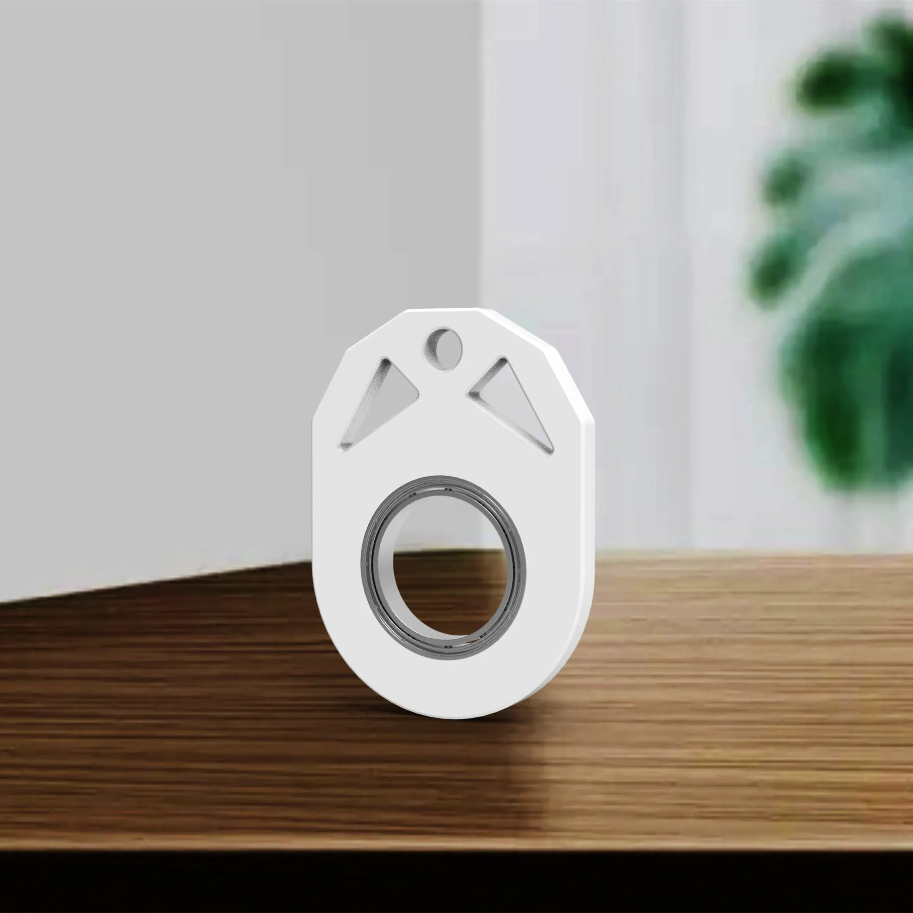 Luminous fidget spinner keychain with bottle opener, 5cm plastic and zinc alloy construction, white and blue options