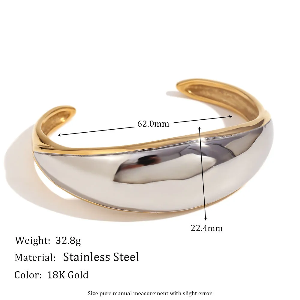 Gold electroplated geometric jewellery set for women with earrings, necklace, and bracelet.