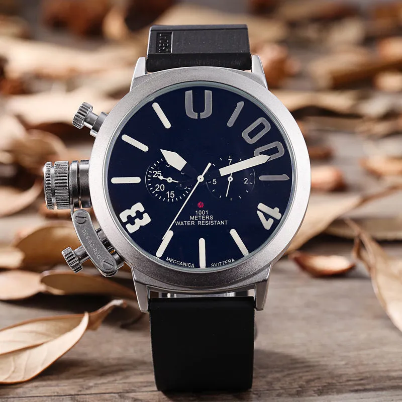 Men's 5-needled automatic mechanical watch with round alloy case and mineral glass mirror, 37mm dial diameter
