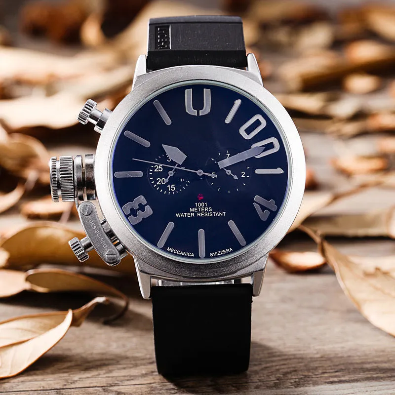 Men's 5-needled automatic mechanical watch with round alloy case and mineral glass mirror, 37mm dial diameter