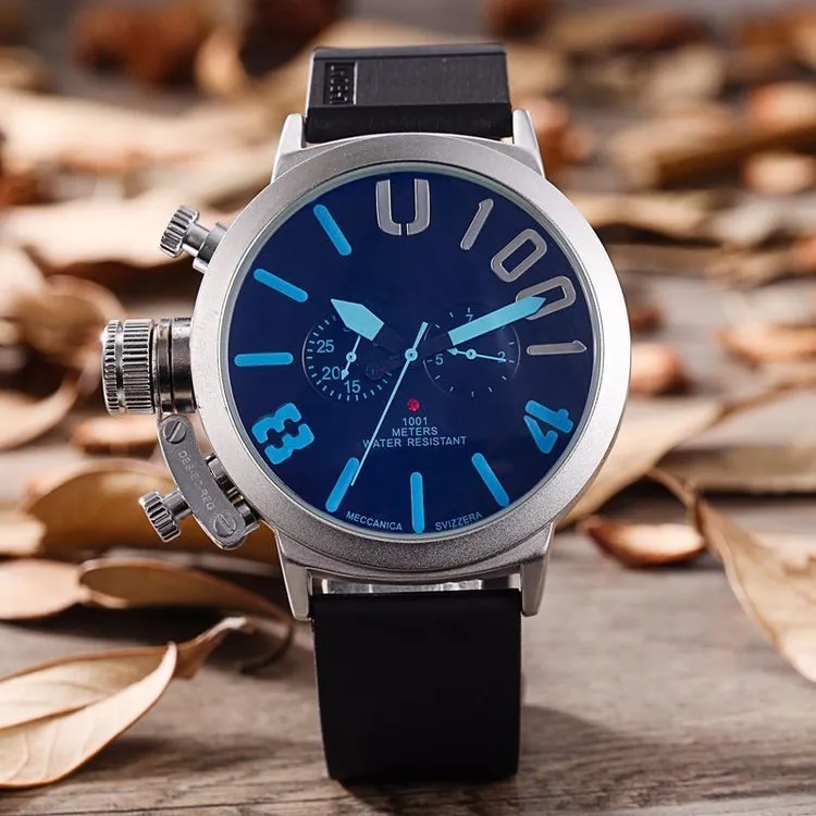 Men's 5-needled automatic mechanical watch with round alloy case and mineral glass mirror, 37mm dial diameter
