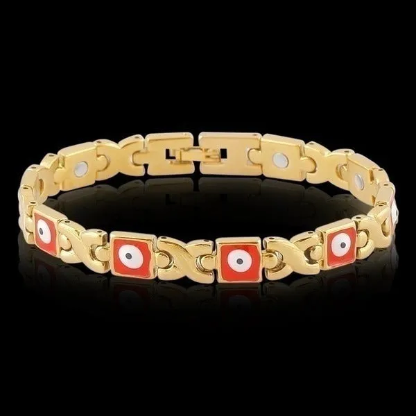 Silver tone metal bracelet on a flat surface, unisex design for men women children