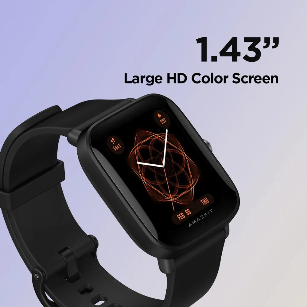 Smartwatch with Bluetooth calling and full touch screen in pink colour on wrist