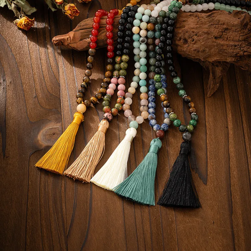 Bohemian vintage tassel bead chain necklace approximately 80-85cm long with matching bracelet