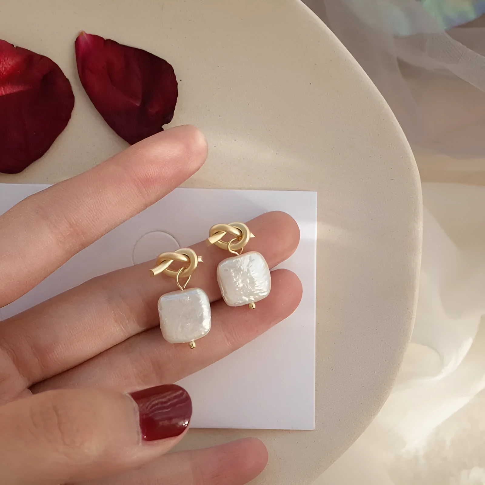 925 silver geometric electroplated earrings with picture colour finish, individually packed