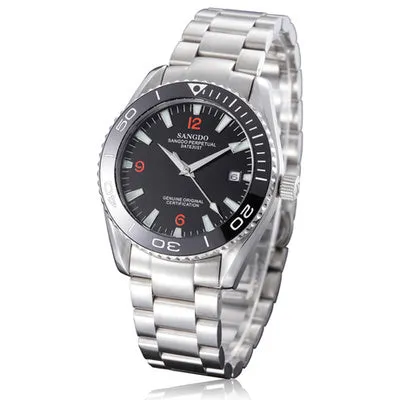 Men's automatic mechanical watch with 42mm stainless steel dial and strap, calendar window, luminous hands