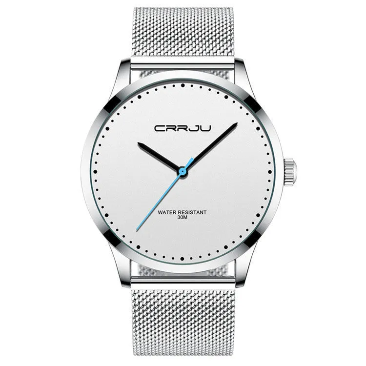 Men's stainless steel mesh belt fashion watch with quartz movement alloy case and 30M water resistance