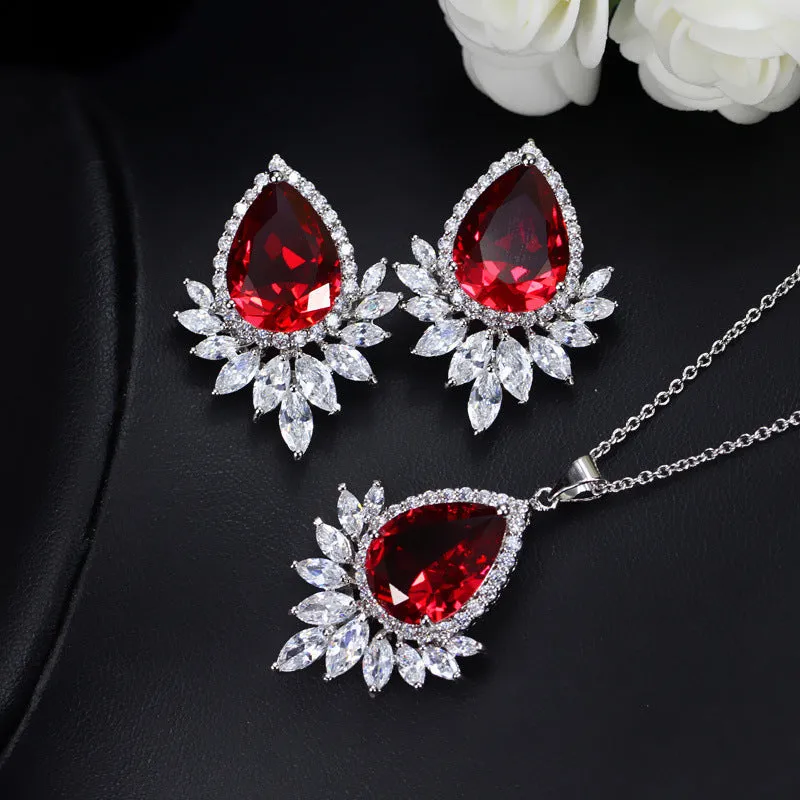 AAA jewelry chain set in blue colour for bridal banquet and dinner wear