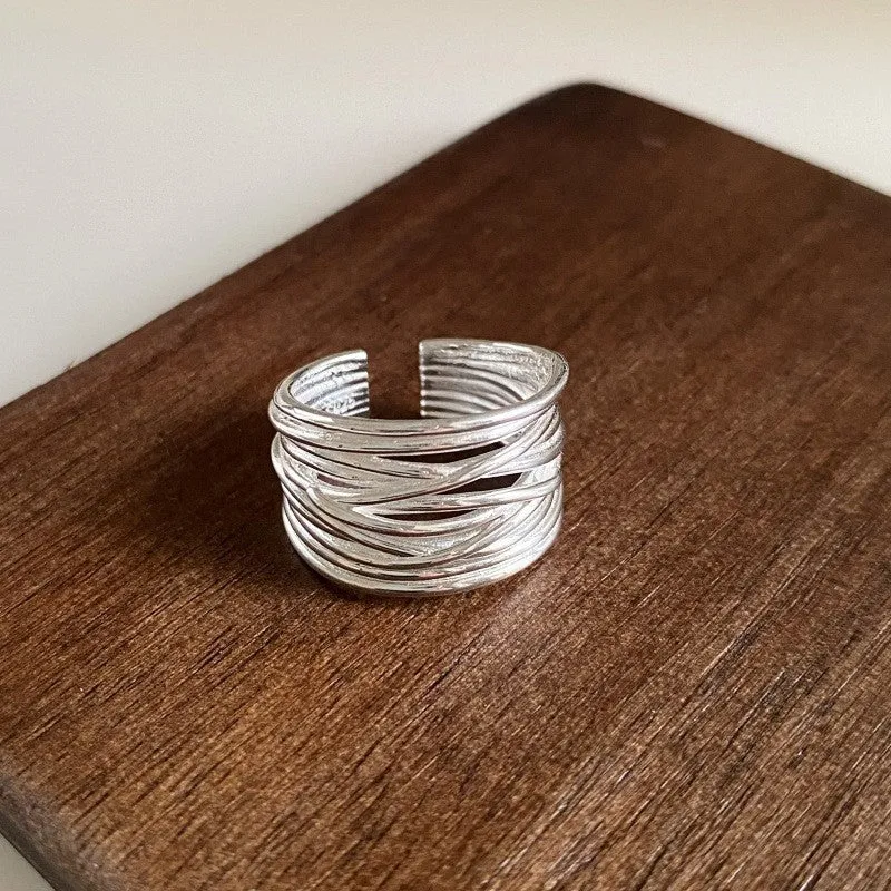 Copper drop open ring with simple no-pigment style, electroplated finish, multiple colour options available