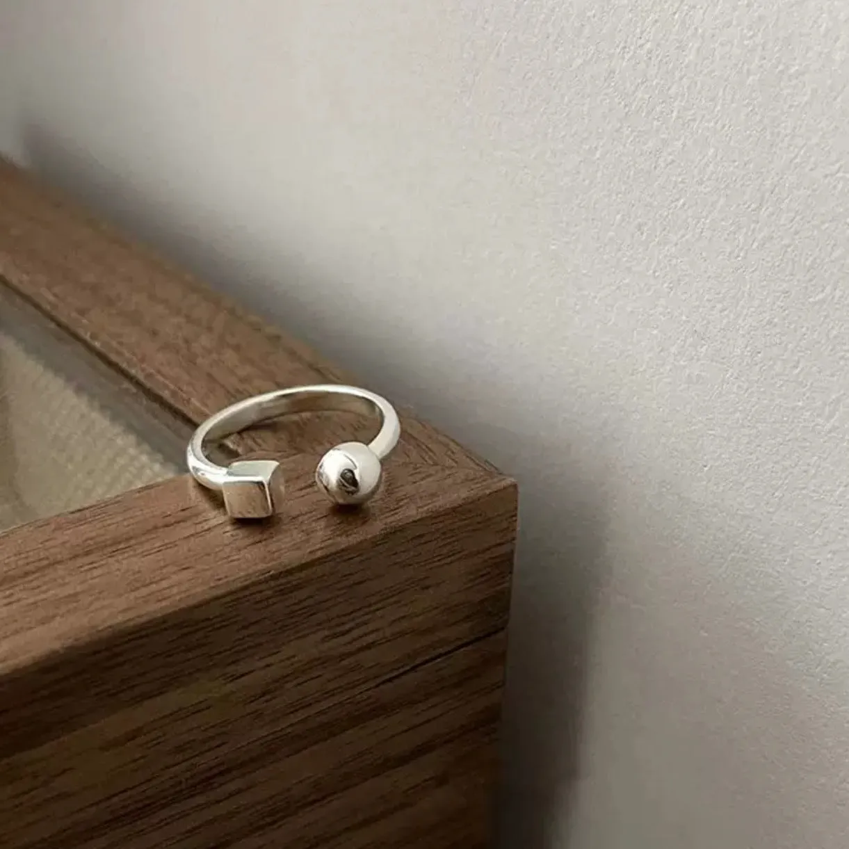Copper drop open ring with simple no-pigment style, electroplated finish, multiple colour options available