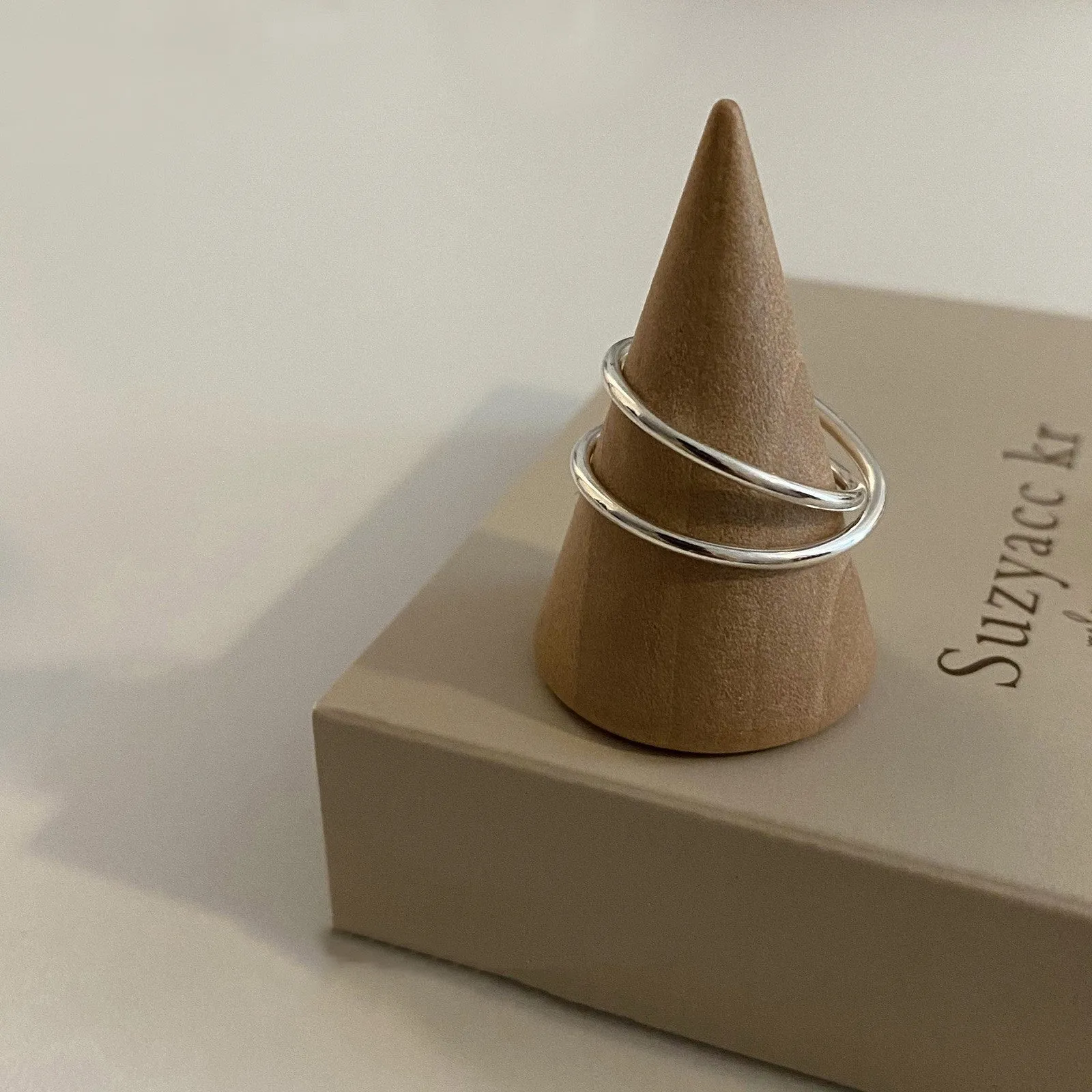 Copper drop open ring with simple no-pigment style, electroplated finish, multiple colour options available