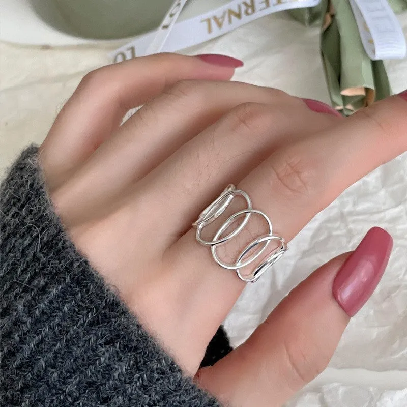 Copper drop open ring with simple no-pigment style, electroplated finish, multiple colour options available