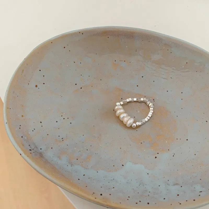 Copper drop open ring with simple no-pigment style, electroplated finish, multiple colour options available