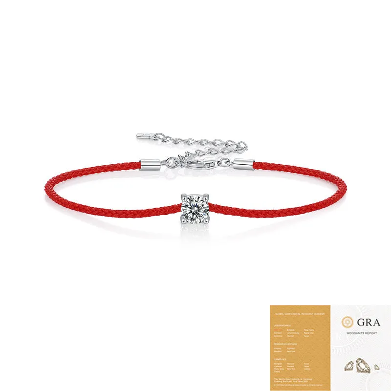 925 silver moissanite rope bracelet women geometric design 50 points certificate option