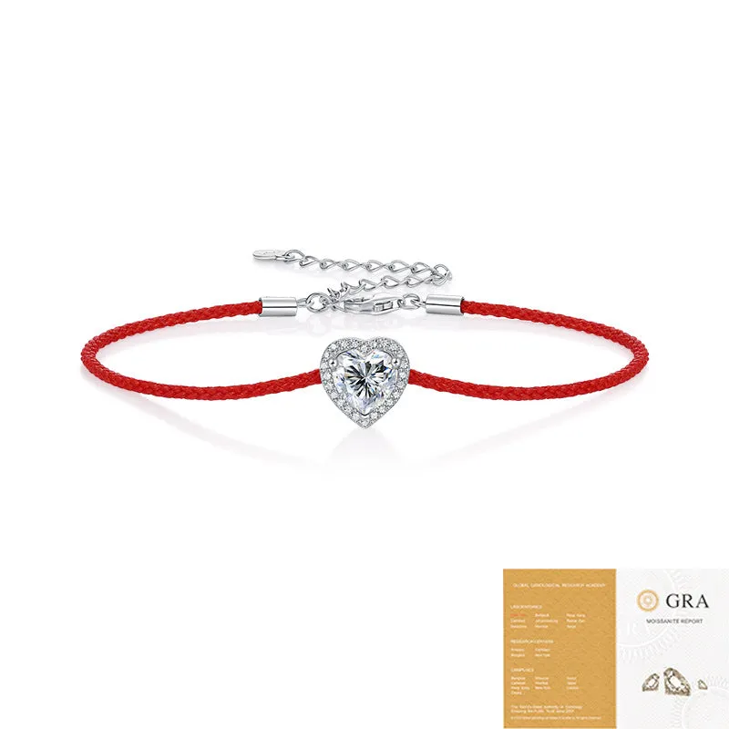 925 silver moissanite rope bracelet women geometric design 50 points certificate option