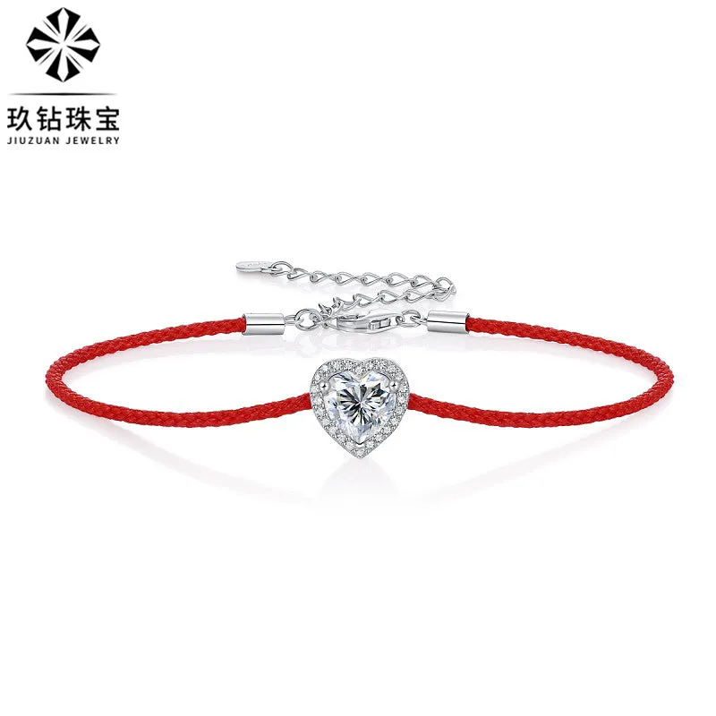 925 silver moissanite rope bracelet women geometric design 50 points certificate option