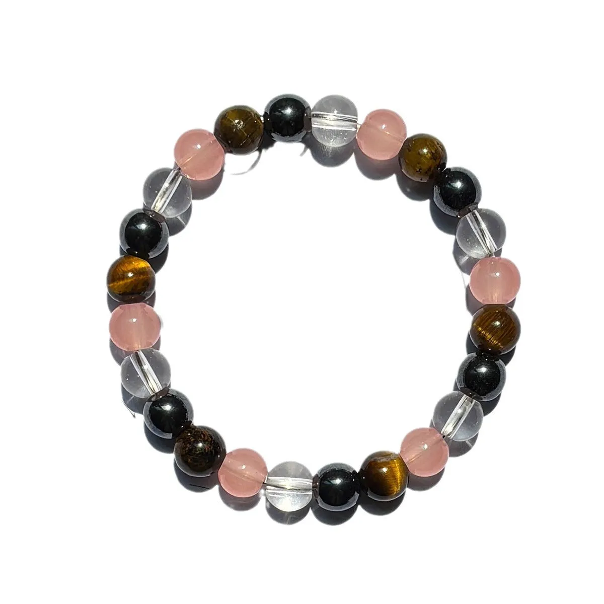 Lemon yellow round glass beaded bracelet 8mm unisex style