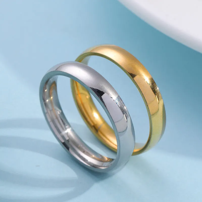 Unisex alloy couple ring electroplated silver colour geometric design on white background