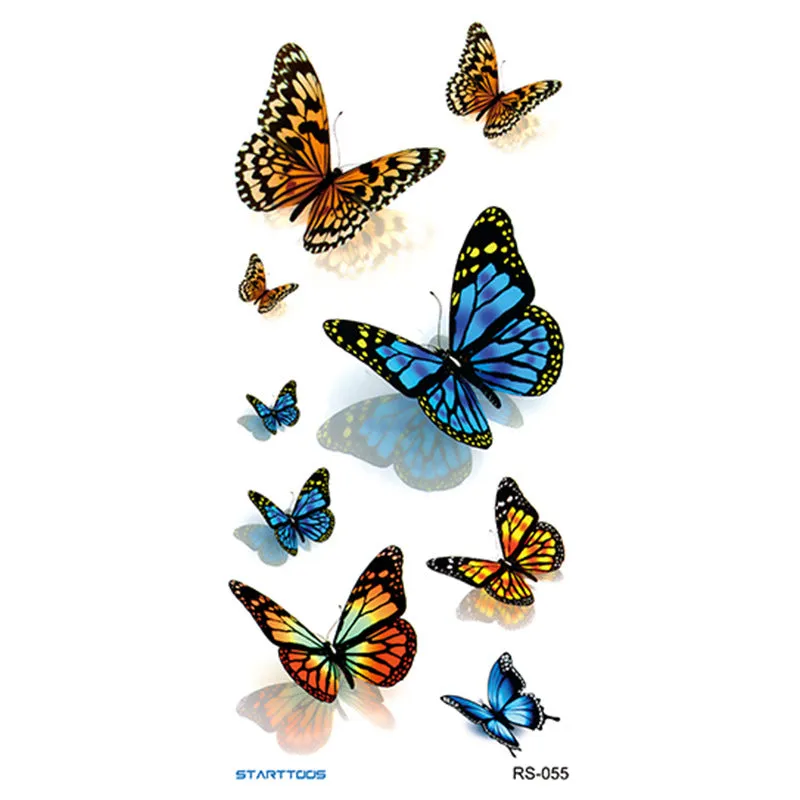 Creative Home flowers and plants tattoo sticker water transfer print half-handmade semi-mechanical 6x17cm decal on skin