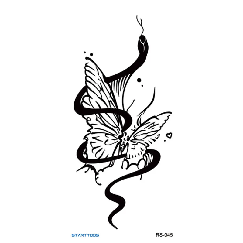 Creative Home flowers and plants tattoo sticker water transfer print half-handmade semi-mechanical 6x17cm decal on skin